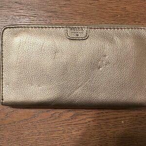 New FOSSI zipper Wallet-Golden
